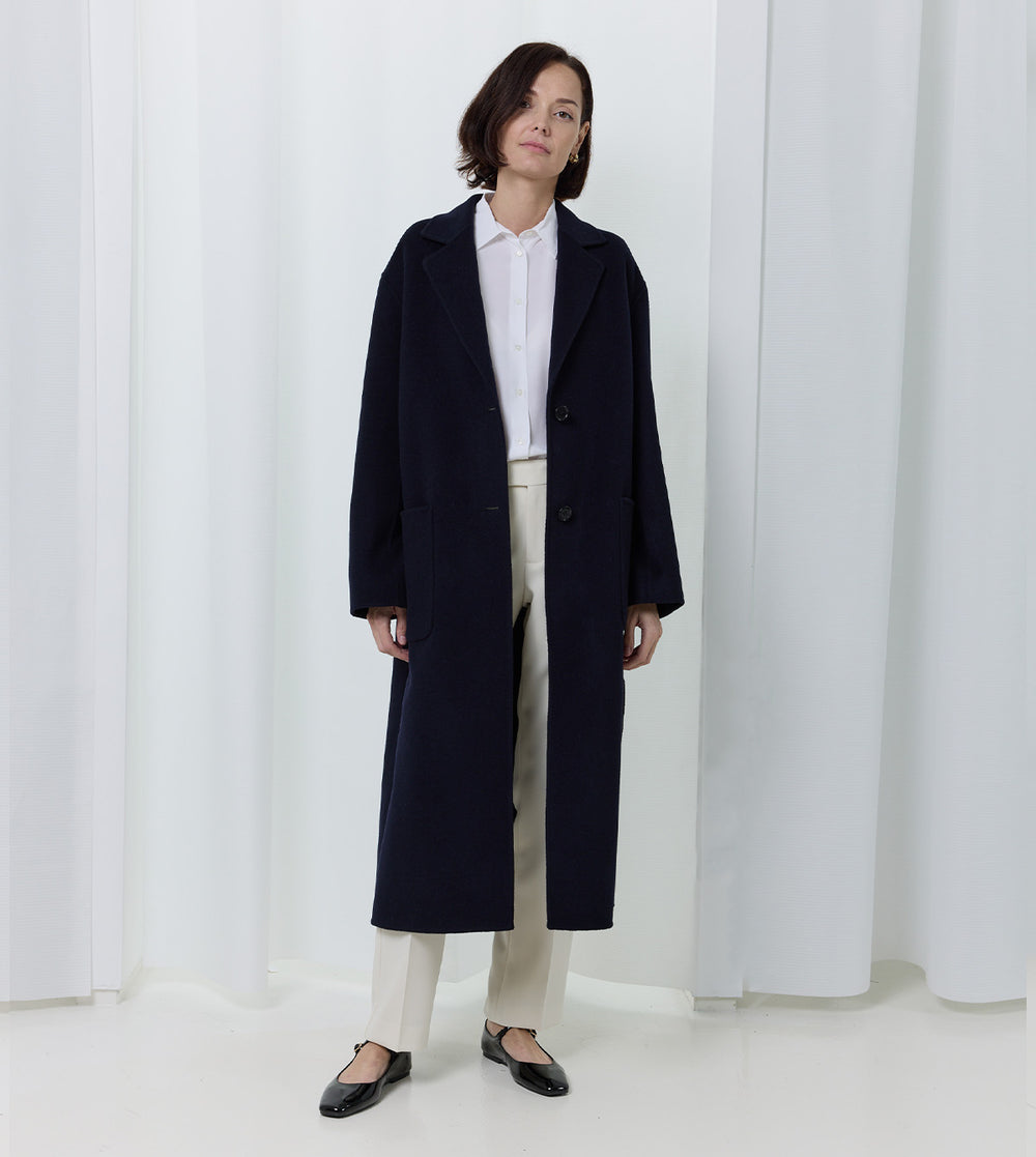 Long Wool Belted Coat by Aspesi