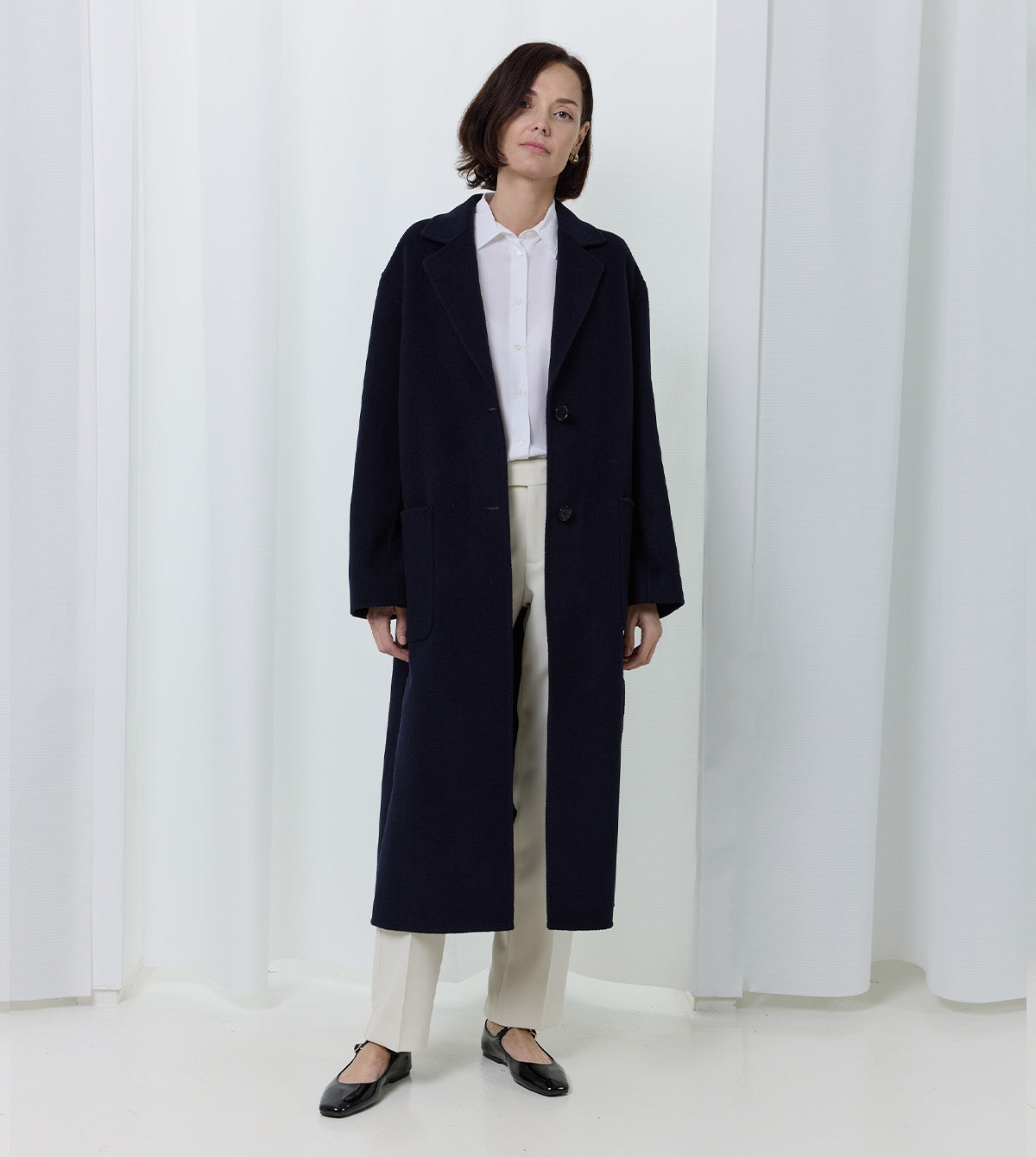 Long Wool Belted Coat by Aspesi