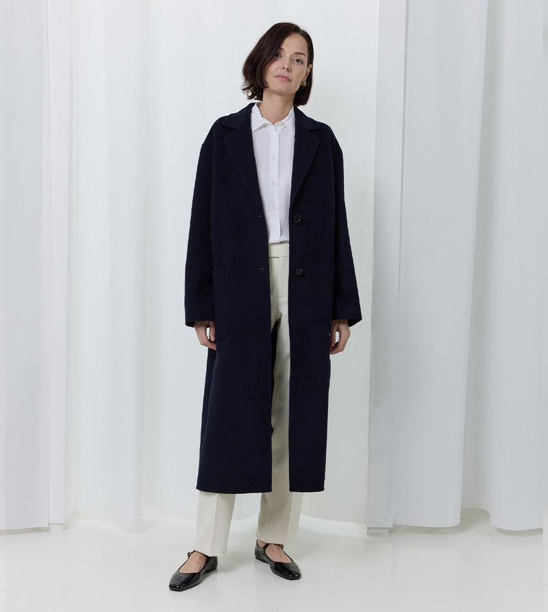 Long Wool Belted Coat by Aspesi