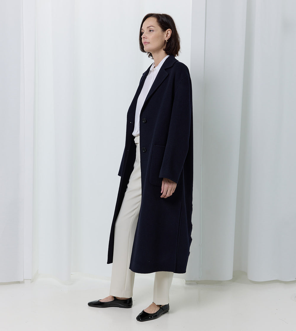 Long Wool Belted Coat by Aspesi