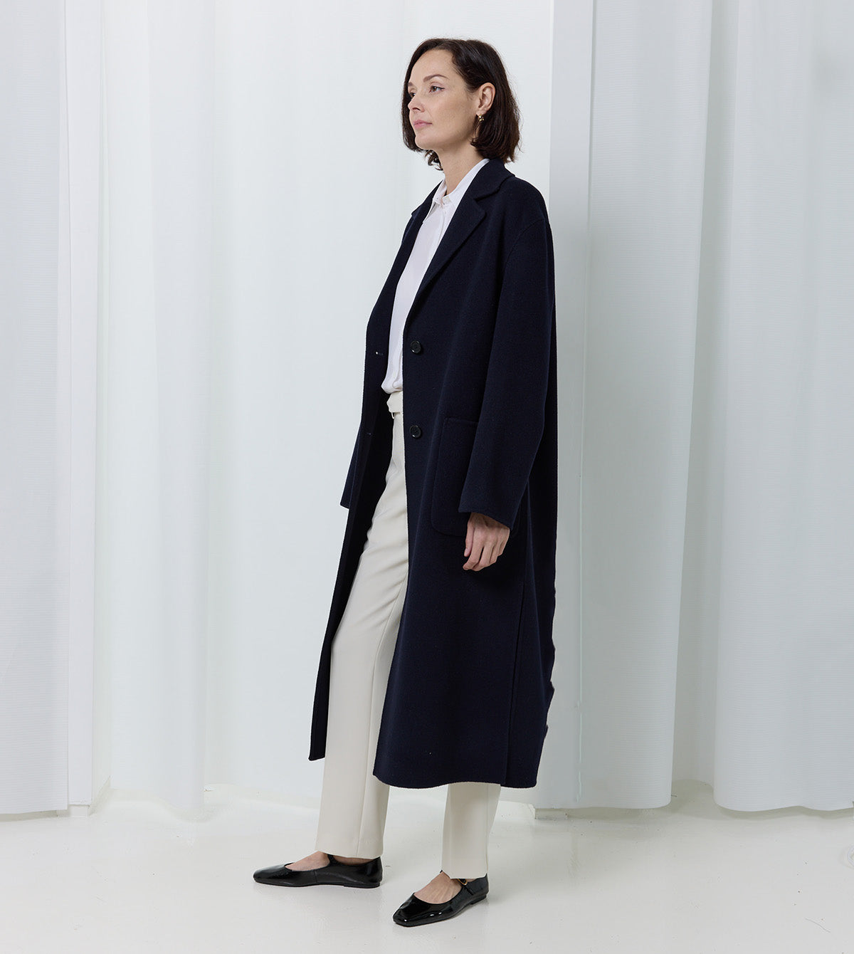 Long Wool Belted Coat by Aspesi