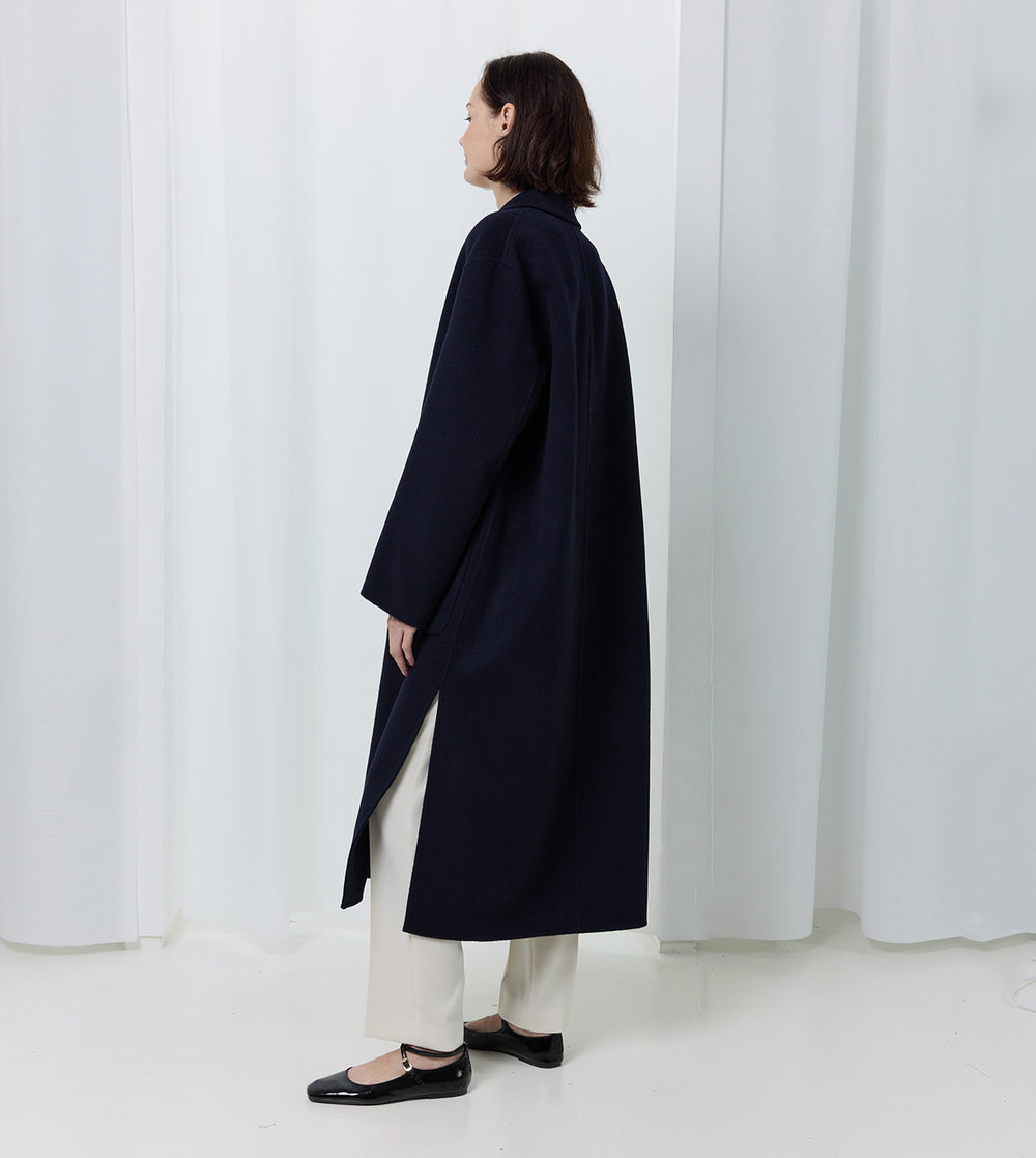 Long Wool Belted Coat by Aspesi
