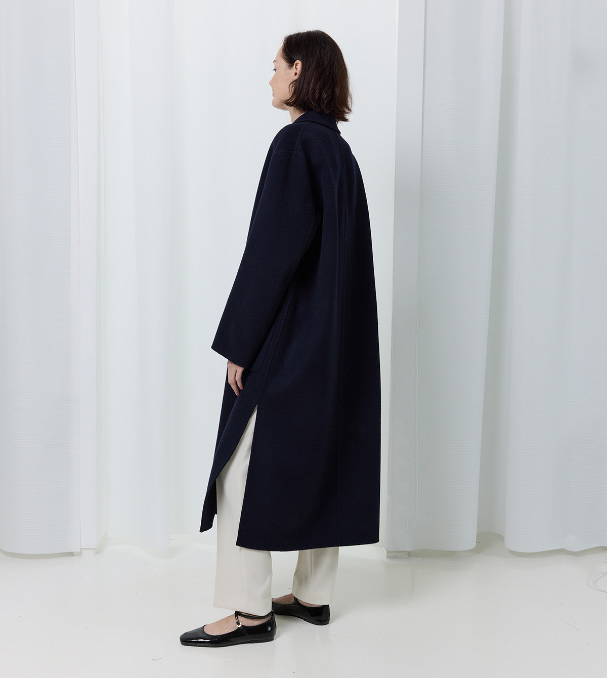 Long Wool Belted Coat by Aspesi